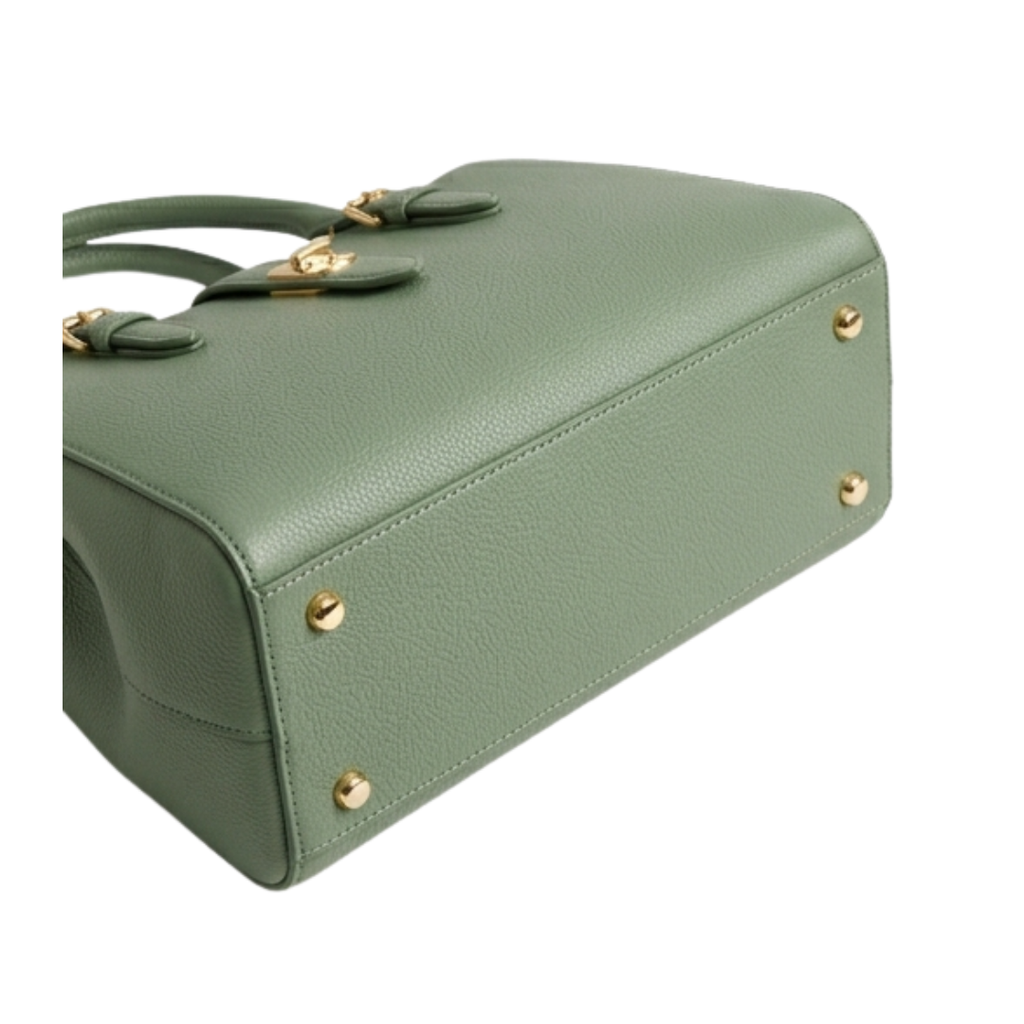 Menor Elegant Sage Green Structured Tote Bag Professional Women's Handbag with Top Handle