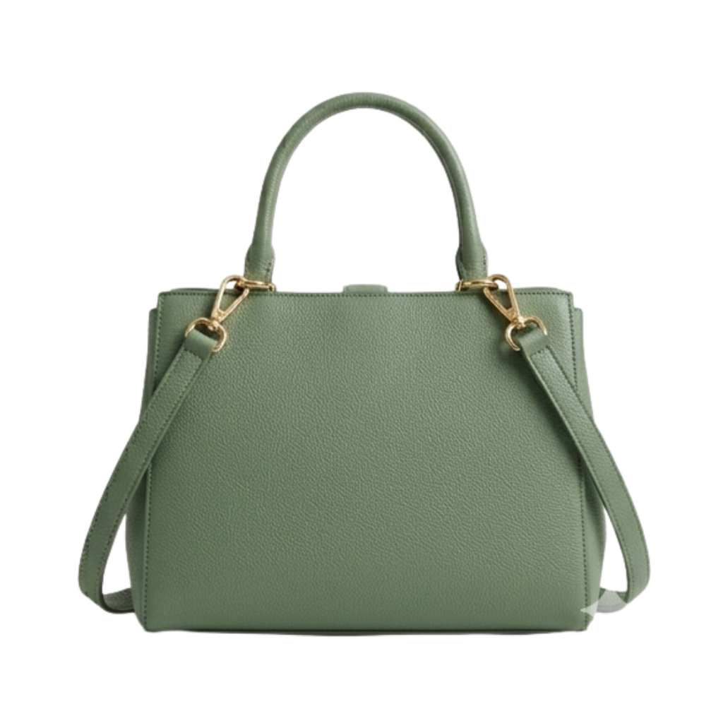 Menor Elegant Sage Green Structured Tote Bag Professional Women's Handbag with Top Handle